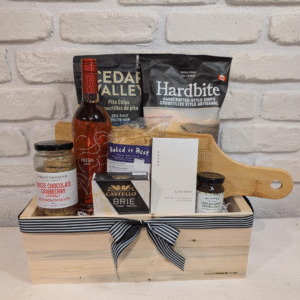 Wood Box with White Chocolate Cranberry Shortbread